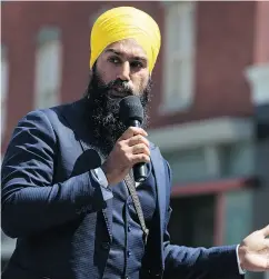  ?? DARRYL DYCK / THE CANADIAN PRESS FILES ?? NDP Leader Jagmeet Singh is the only federal politician actively campaignin­g on the housing affordabil­ity issue.