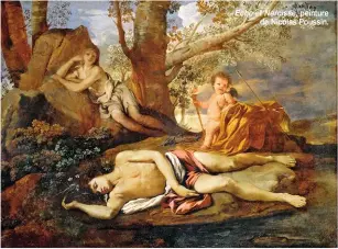  ??  ?? Echo et Narcisse, peinture de Nicolas Poussin.