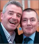  ??  ?? RENDEZVOUS: Ryanair’s Michael O’Leary, left, and BA chief Willie Walsh