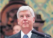  ?? [AL GOLDIS/ASSOCIATED PRESS FILE PHOTO] ?? In this Jan. 23, 2018, photo, Michigan Gov. Rick Snyder delivers his State of the State address to a joint session of the House and Senate at the state Capitol in Lansing, Mich.