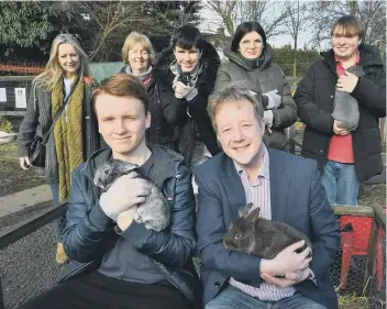  ?? ?? MP Paul Bristow (front right) down on the City Farm, partof the New Ark centre