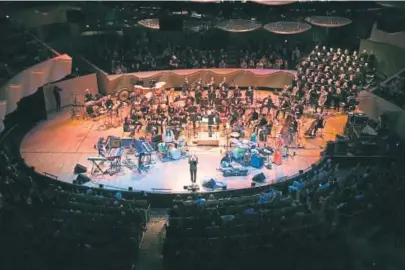  ?? Provided by the Colorado Symphony, top, and Ethan Miller, Getty Images ?? Above: The Flaming Lips performed “The Soft Bulletin” with the Colorado Symphony at Boettcher Concert Hall on Feb. 22. Top: Actors/recording artists Kyle Gass, left, and Jack Black of Tenacious D perform at the Hard Rock Hotel &amp; Casino in Las Vegas on Jan. 30, 2018. The group will appear with the Colorado Symphony at Red Rocks Amphitheat­re in July.