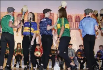  ?? Careful camogie and hurling choreograp­hy from St Patrick’s and The Pres students on the night. ??