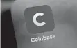  ?? RICHARD DREW ?? Coinbase is a cryptocurr­ency trading platform.