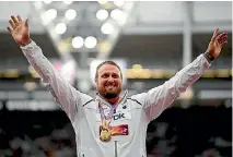  ?? GETTY IMAGES ?? World shot put champion Tom Walsh felt a bit ‘teary eyed’ as he received his gold medal at the Olympic Stadium.