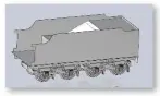  ?? JORDAN LEEDS ?? ➧cad➧drawing of Colossus’ four-wheel bogie tender, which is now 18 months away from completion.