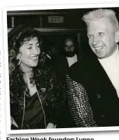  ?? ?? Fashion Week founder: Lynne with designer Jean Paul Gaultier