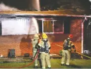  ?? CHATTANOOG­A FIRE DEPARTMENT PHOTO BY BRUCE GARNER ?? Fire raced through a Chattanoog­a home early Tuesday morning, leaving one person dead and three homeless.