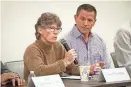  ?? ?? Susan Provance, a former Springfiel­d teacher and coach, answered a question during a public forum March 6 hosted by the Springfiel­d Council of PTAs.