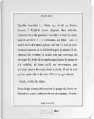  ??  ?? s Les Diva sont des liseuses de Booken que l’on retrouve généraleme­nt en grande surface. Elles n’ont pas à rougir face aux modèles d’Amazon ou Kobo !