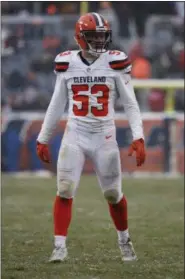  ?? THE ASSOCIATED PRESS FILE ?? Browns middle linebacker Joe Schobert was put on the AFC Pro Bowl roster to replaced Ryan Shazier of the Steelers, who is injured.