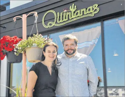  ?? KENN OLIVER/THE TELEGRAM ?? Partners Robyn Ennis and Adam Carroll recently took over ownership of Quintana’s & Arribas in Churchill Square, one of the longest-operating Mexican restaurant­s in St. John’s. The pair says a growing number of restaurant­s offering similar fare is good...