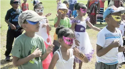  ?? Photo: Shirley Kumar ?? Vashist Muni Memorial Primary School kindergart­en students perform an iterm during the Early Childhood Education Week celebratio­n on July 27, 2018.