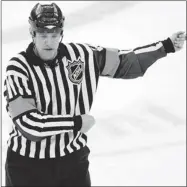  ?? ANDY MARLIN/ NHLI VIA GETTY IMAGES ?? While the lockout left referees on the sidelines, Dave Jackson, a West Island native, says they didn’t stay idle.