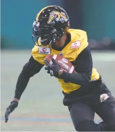  ?? JIM WELLS ?? Hamilton Tiger-cats wide receiver Bralon Addison blossomed into a star this season after bouncing around on practice squads in both the NFL and CFL. He is now poised to play a key role in the Grey Cup.