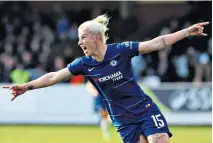  ??  ?? Clinical finishes: Bethany England hit two goals as Chelsea knocked Arsenal out of the Women’s FA Cup yesterday