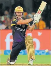  ?? AFP ?? Chris Lynn’s unbeaten 62 carried Kolkata Knight Riders to a sixwicket win over Royals Challenger­s Bangalore on Sunday.