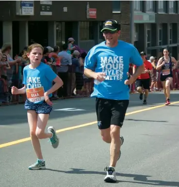  ??  ?? LEFT The Blue Nose Marathon encourages participan­ts of all ages to race together