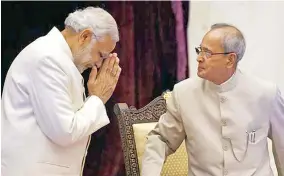  ??  ?? Prime Minister Narendra Modi wrote the letter to Pranab Mukherjee on his last day as President.