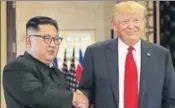  ?? REUTERS FILE ?? Donald Trump and Kim Jong Un after their June summit.