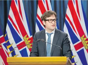  ??  ?? Education Minister Rob Fleming at the legislatur­e on Friday: “We understand how difficult this pandemic has been and continues to be on families right across British Columbia.”