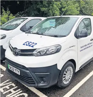  ?? ?? Greener future NHS Forth Valley is in the process of switching to electric vehicles