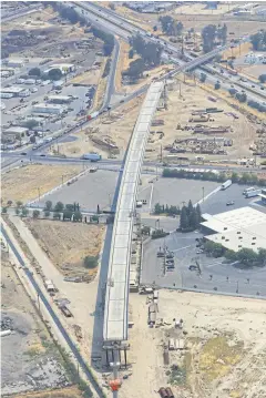  ??  ?? A viaduct is intended to carry the line over a freeway.