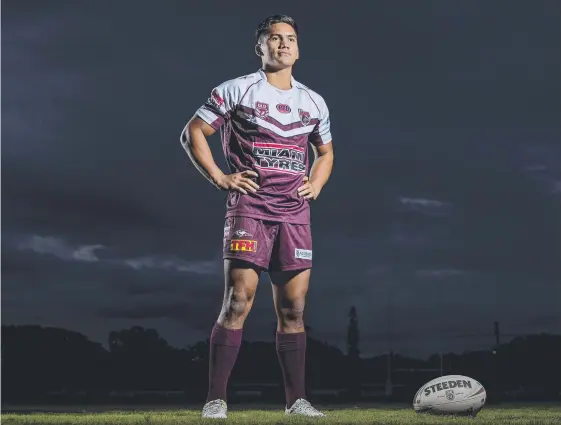 ?? Picture: JERAD WILLIAMS ?? Burleigh Bears rising star Taine Tuaupiki: 2019 has provided the long-awaited chance to switch from the halves to his preferred No.1 jersey.