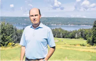  ?? JEREMY FRASER/CAPE BRETON POST ?? Rodney Colbourne, a shareholde­r in the Ben Eoin Developmen­t Group Ltd., stands near hole No. 6 at The Lakes Golf Club and Resort on Friday. The Lakes at Ben Eoin Golf Club and Resort will hold its official grand opening this weekend.