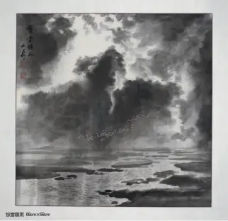  ??  ?? 惊雷骤雨 68cm×68cm