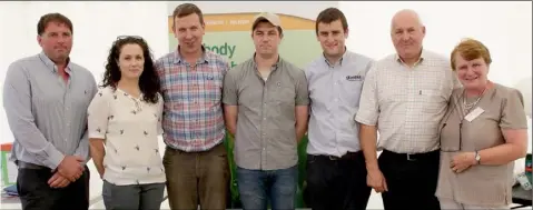  ??  ?? IFA county chairman James Kehoe, Maeve Furlong, David Curran, James Scallan, Joe Kehoe, Denis Kehoe and Alice Doyle at the IFA stand at the Bannow Rathangan Show last Thursday.