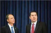  ?? ERIC THAYER / NYT 2017 ?? Rep. Devin Nunes (right), chairman of the House Intelligen­ce Committee, said Rep. Adam Schiff (left) and fellow Democrats seem in no hurry to resubmit a memo in response to the GOP’s memo.