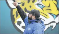  ??  ?? Detroit Lions coach Matt Patricia acknowledg­es fans in the stands after Sunday’s road win against the Jacksonvil­le Jaguars.