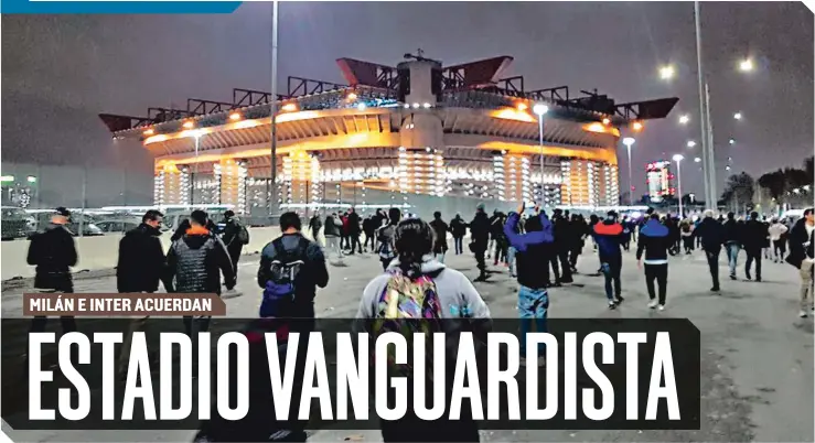  ?? FOTO: TWITTER ?? El esplendoro­so inmueble Giuseppe Meazza, previo a un juego de Champions. /