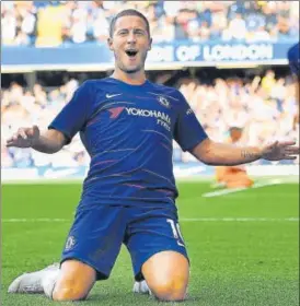  ?? AFP PHOTO ?? With three goals against Cardiff City, Eden Hazard became the fourth player to score multiple Premier League hattricks for Chelsea.