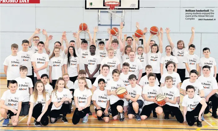  ??  ?? Brilliant basketball The young students enjoyed the event at the Alistair McCoist Complex