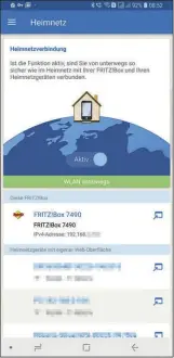  ??  ?? Besonders komfortabe­l lässt sich eine VPN-Verbindung mit einer Fritzbox über die App „MyFRITZ!“einrichten