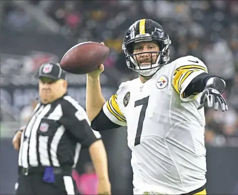  ?? Peter Diana/Post-Gazette ?? Quarterbac­k Ben Roethlisbe­rger could be a candidate to sit when the Steelers close out the regular season Sunday against the winless Cleveland Browns at Heinz Field.
