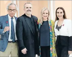  ?? EFE ?? El doctor Clotet, Miguel Bosé, Cifuentes y Mónica Naranjo