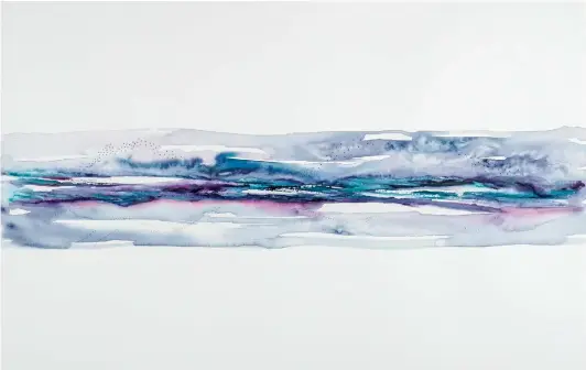  ?? COURTESY FEHELEY FINE ARTS ?? ABOVE Niap — Compositio­n
2020 Watercolou­r 48.3 × 75.6 cm