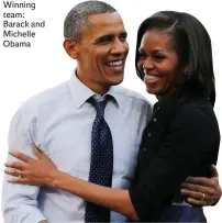  ??  ?? Winning team: Barack and Michelle Obama