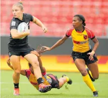  ?? Photo / Getty Images ?? Michaela Blyde was in try-scoring form for the Black Ferns on the first day of the Sydney Sevens.