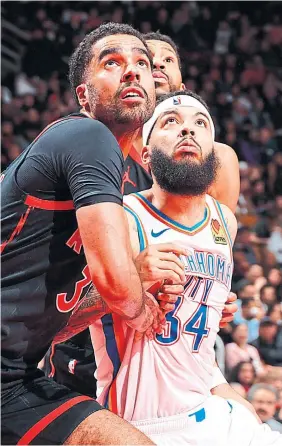  ?? VAUGHN RIDLEY GETTY IMAGES ?? Raptors guard Jontay Porter, left, is under scrutiny from the NBA after “irregulari­ties” were detected around prop bets concerning his in-game performanc­e.