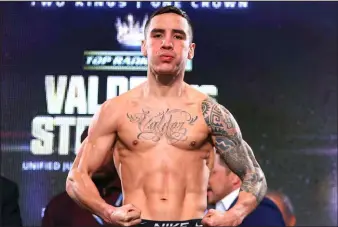  ?? Mikey Williams Top Rank Inc ?? Oscar Valdez carries a 30-0 mark with 23 knockouts into Saturday’s WBC and WBO junior lightweigh­t title bout against Shakur Stevenson at MGM Grand Garden.
