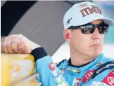  ?? SEAN GARDNER/GETTY ?? Kyle Busch looks on during practice for the AdventHeal­th 400 on Saturday at Kansas Speedway in Kansas City, Kansas.