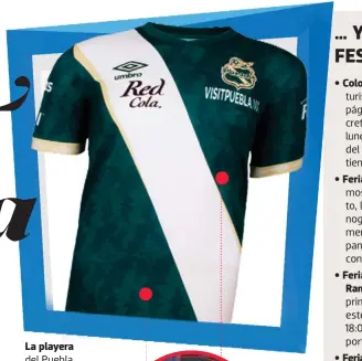  ?? / @CLUB PUEBLA ?? La playera del Puebla de La Franja para sus juegos como visitante