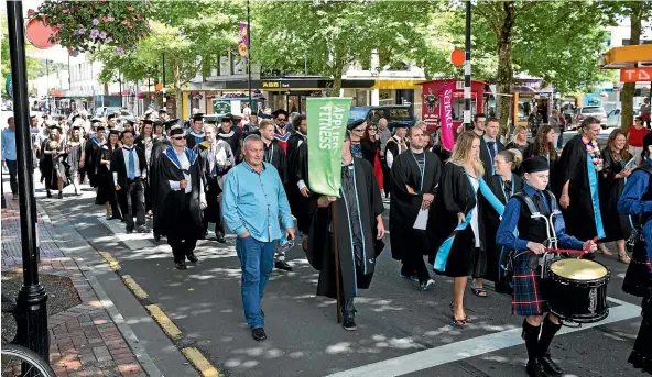  ?? ALDEN WILLIAMS/ STUFF ?? Future graduation parades in Nelson could be a lot smaller if the overhaul of the country’s 16 institutes of technology and polytechni­cs goes ahead.