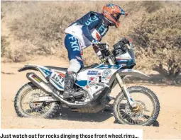  ??  ?? Just watch out for rocks dinging those front wheel rims…