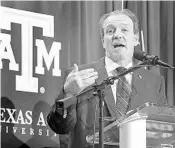  ?? DAVE MCDERMAND/ASSOCIATED PRESS ?? Jimbo Fisher’s 10-year, $75 million contract at Texas A&amp;M could cost the school $15 million in new taxes.