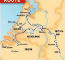  ??  ?? ROUTEDie Flusskreuz­fahrt beginnt und endet in Köln und führt in sieben Tagen durch die Niederland­e und Belgien